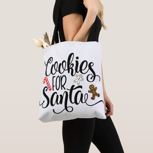 Bolsa Tote Biscoitos para Papais noeis de Natal Divertido (Close Up)