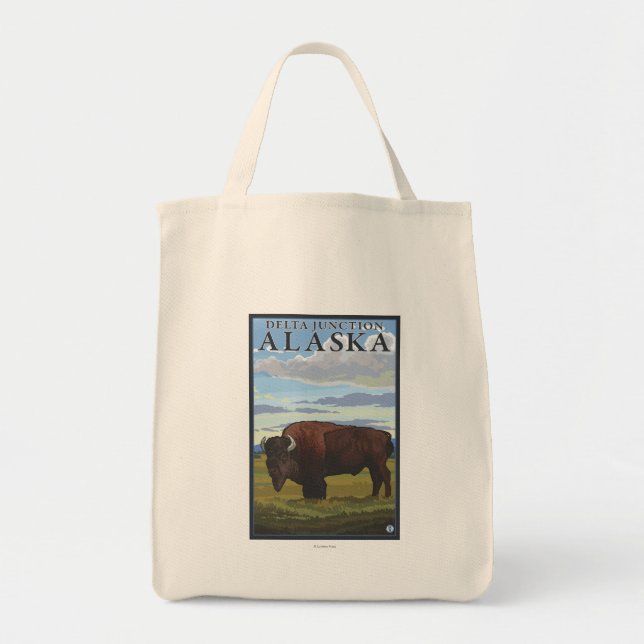 Bolsa Tote Bison Scene - Delta Junction, Alaska (Frente)