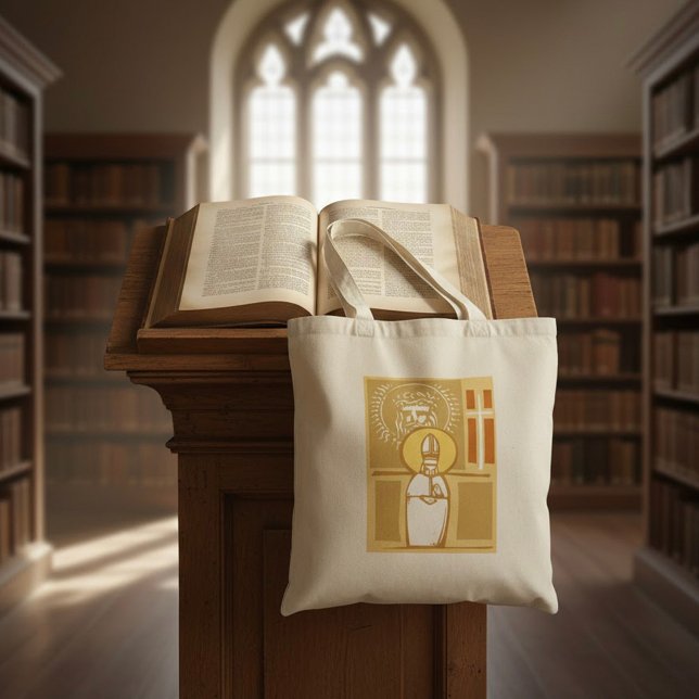 Bolsa Tote Bispo Católico Eucaristia Fé Cristã (Criador carregado)