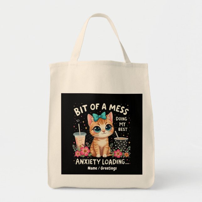 Bolsa Tote Bit of Mess, fazendo minha melhor ansiedade (Frente)