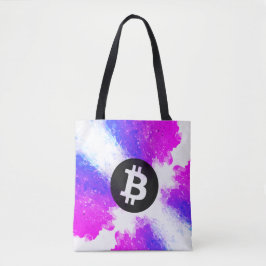 Bolsa Tote Bitcoin Watercolor (Style 6 - Miami Beach)