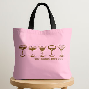 Bolsa Tote Blachelorette de Espresso Martini, Bridesmaid Rosa