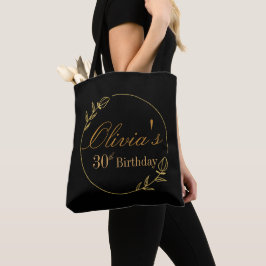 Bolsa Tote Black and Gold Personalized