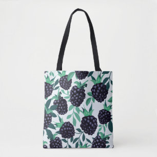 Bolsa Tote Black Berry Tropical: Padrão sem Fruta