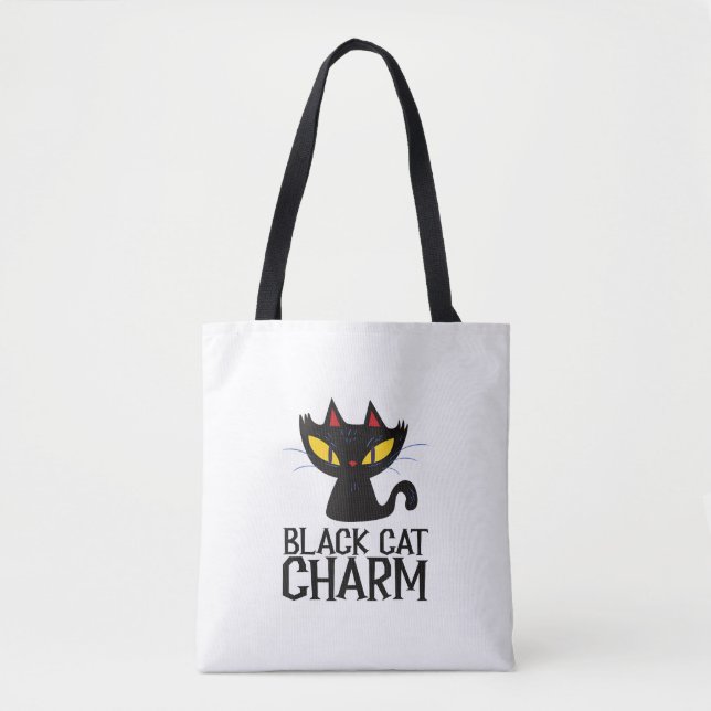 Bolsa Tote Black Cat Charm Halloween (Frente)
