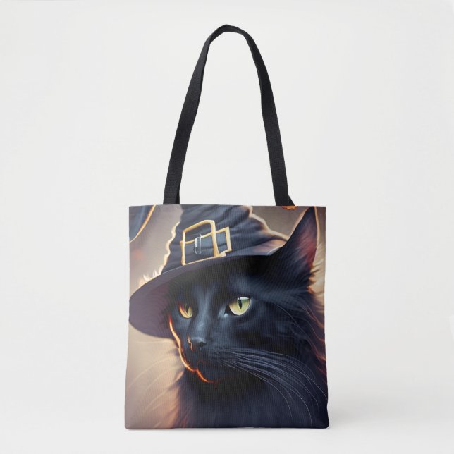 Bolsa Tote Black Cat Halloween (Frente)