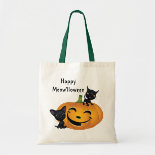 Bolsa Tote Black Cat Pumpkin Halloween Bag