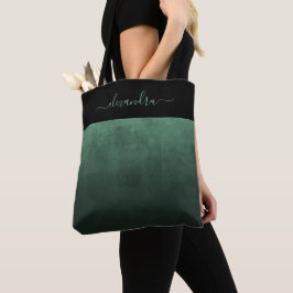 Bolsa Tote Black Dark Green ombreti elegante personalizado