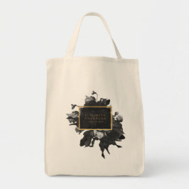 Bolsa Tote Black Dourada Rose Bouquet