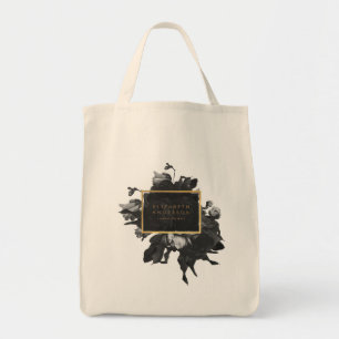 Bolsa Tote Black Dourada Rose Bouquet