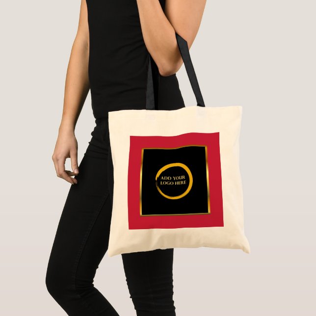 Bolsa Tote black gold red logo professional promotional (Frente (produto))