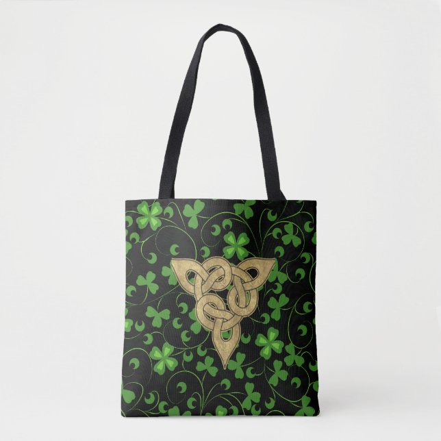 Bolsa Tote Black Irish Knotwork (Frente)