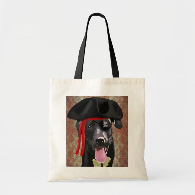 Bolsa Tote Black Labrador Pirata Dog (Frente)