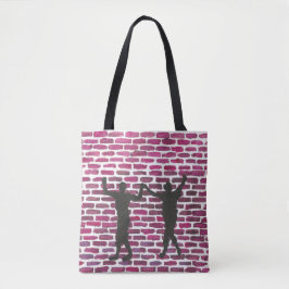 Bolsa Tote Black Magic Hollyhock by Yeshaya Dank Wood Wall Ar