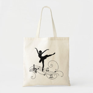 Bolsa Tote Black Music Notes e Ballerina