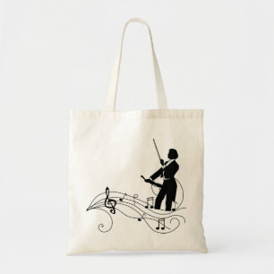 Bolsa Tote Black Music Notes e Violinista Tote Bag