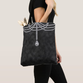 BOLSA TOTE BLACK OMBRE COM MIÇANGAS DE CADEIAS DE OLHOS DE DI