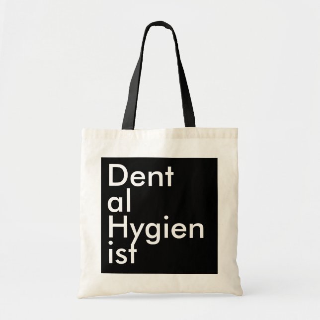 Bolsa Tote Black Square Dental Hygienist (Frente)