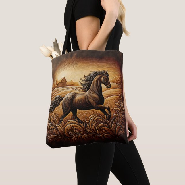 Bolsa Tote Black Stallion Sunset Run (Close Up)