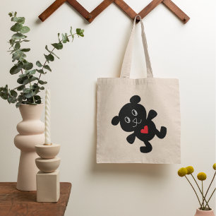 Bolsa Tote Black Teddy Bear Love