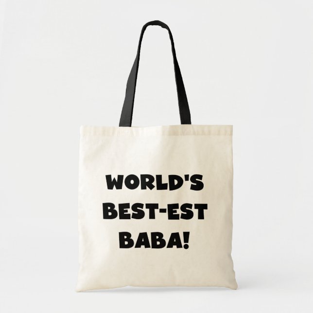 Bolsa Tote Black Text Best Baba T-shirts e presentes (Frente)
