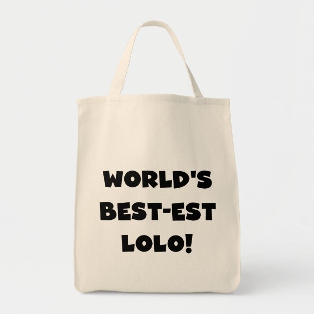 Bolsa Tote Black Text Best Lolo T-shirts e presentes (Frente)
