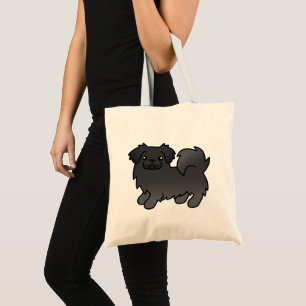 Bolsa Tote Black Tibetan Spaniel Cão de Cartoon