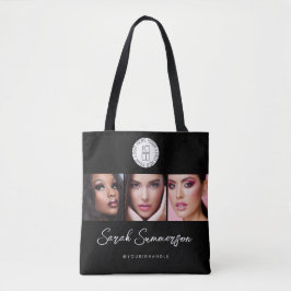 Bolsa Tote Black White Logo 3 Photo Makeup Studio
