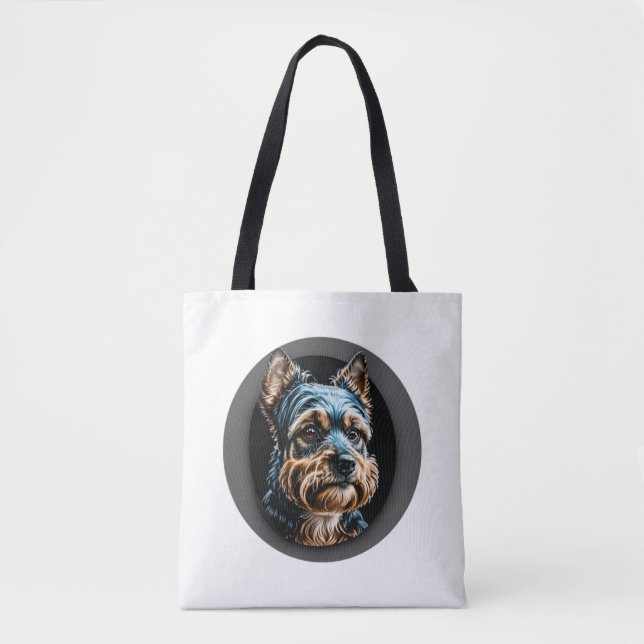 Bolsa Tote black yorkshire terrier (Frente)