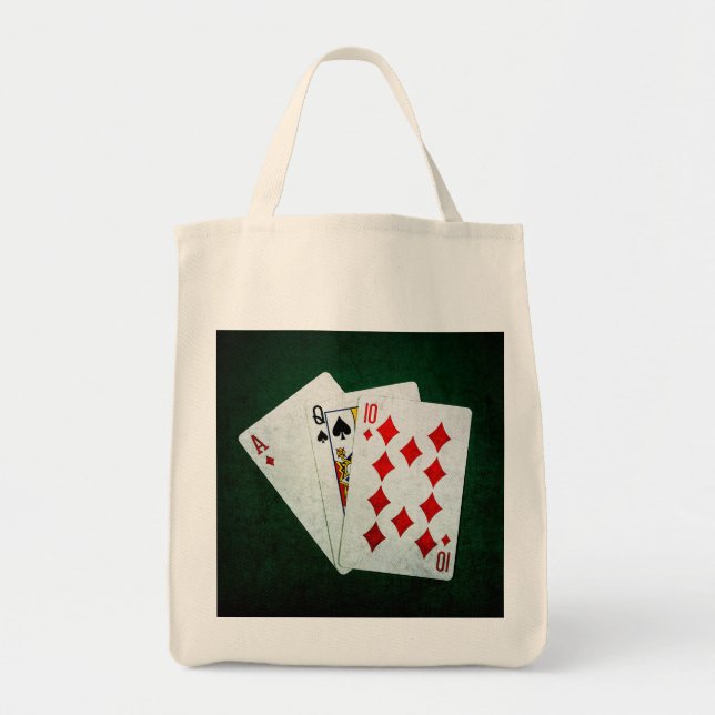 Bolsa Tote Blackjack 21 ponto - Ace, Queen, Dez (Frente)