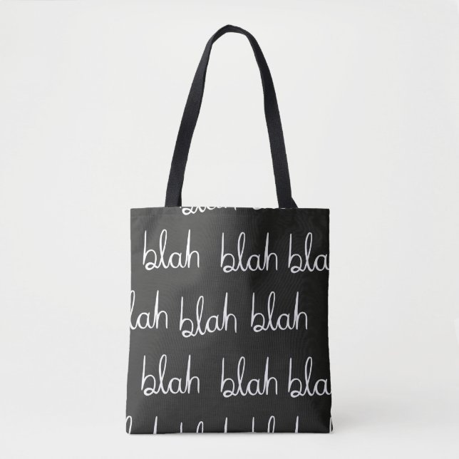 Bolsa Tote Blah blah padrão perfeito.  (Frente)