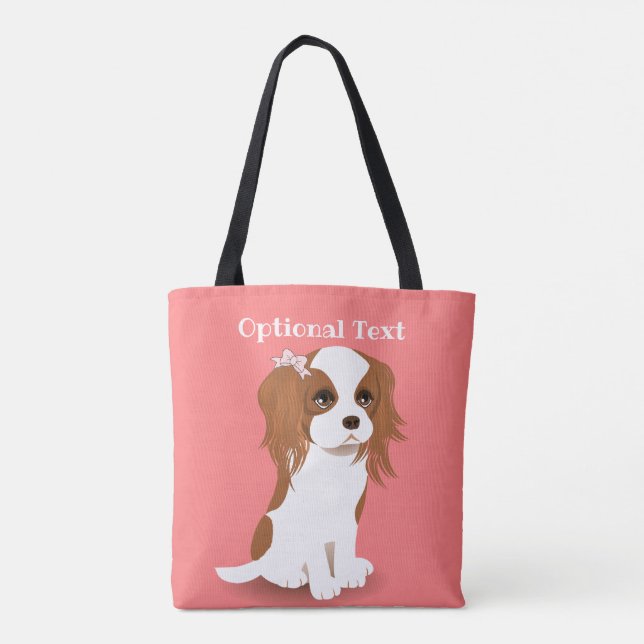 Bolsa Tote Blenheim Cavalier King Charles Spaniel Pink (Verso)