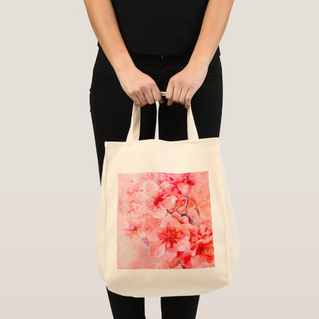 Bolsa Tote Bliss do Flor de Cereja da Aquarela (Frente (produto))