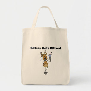 Bolsa Tote Blitzen recebe Camisetas e presentes de renas estr