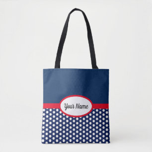 Bolsa Tote Bloco de cor azul marinho e barra de ferramentas d