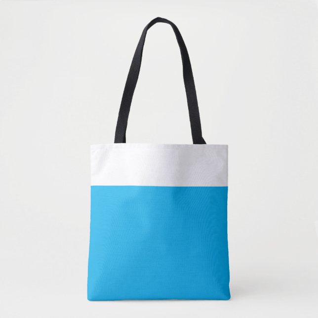 Bolsa Tote Bloco de Cor Branco Azul do Céu Profissional Moder (Frente)