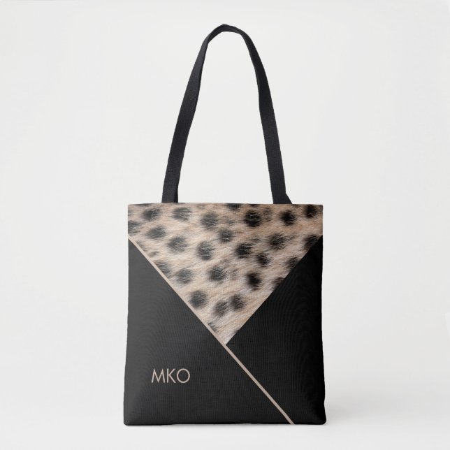 Bolsa Tote Bloco de Cor com Estampa de Animal (Frente)