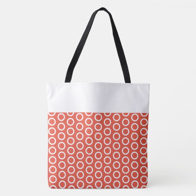 Bolsa Tote Bloco de Cor com Padrão Geométrico de Azulejos Lar (Frente)