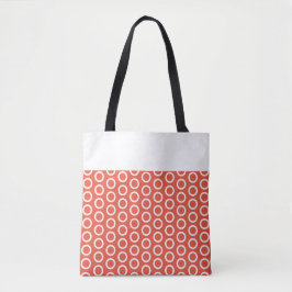 Bolsa Tote Bloco de Cor do Padrão de Arte Branco Brilhante