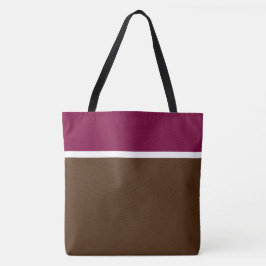 Bolsa Tote Bloco de Cor Marrom Cacau Topo Framboesa Profunda 