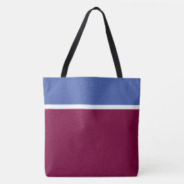 Bolsa Tote Bloco de Cor Moderno Azul Médio Branco Framboesa V