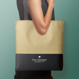 Bolsa Tote Bloco de Cor Moderno com Monograma de Coração em E