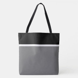 Bolsa Tote Bloco de Cor Preto Branco Cinza Moderno Profission
