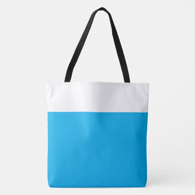 Bolsa Tote Bloco de Cores Azul Céu Branco Profissional Modern (Frente)