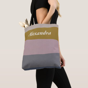 Bolsa Tote Bloco de Cores Minimalista de Tons Terrestres Pers