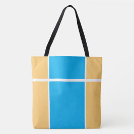 Bolsa Tote Bloco de Cores Moderno Azul Céu Amarelo Branco