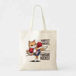 Bolsa Tote Bloco de Gatos de Muay Tailandês Cute e Saco de Ga