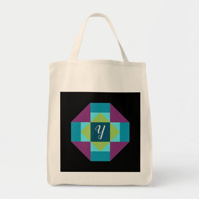 Bolsa Tote Bloco de Lona de Cobertura de Celeiro com Monogram (Frente)