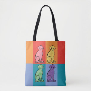 Bolsa Tote Blocos de cores da arte Labrador
