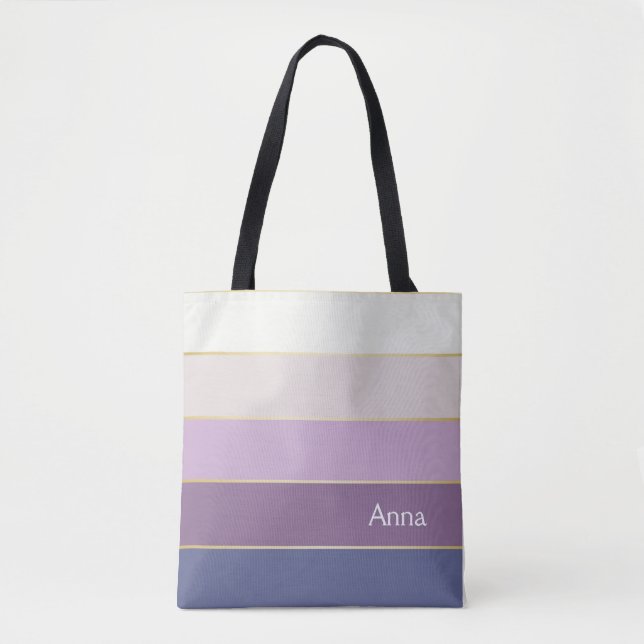 Bolsa Tote Blocos de Cores de Verão Personalizados de ouro ro (Frente)